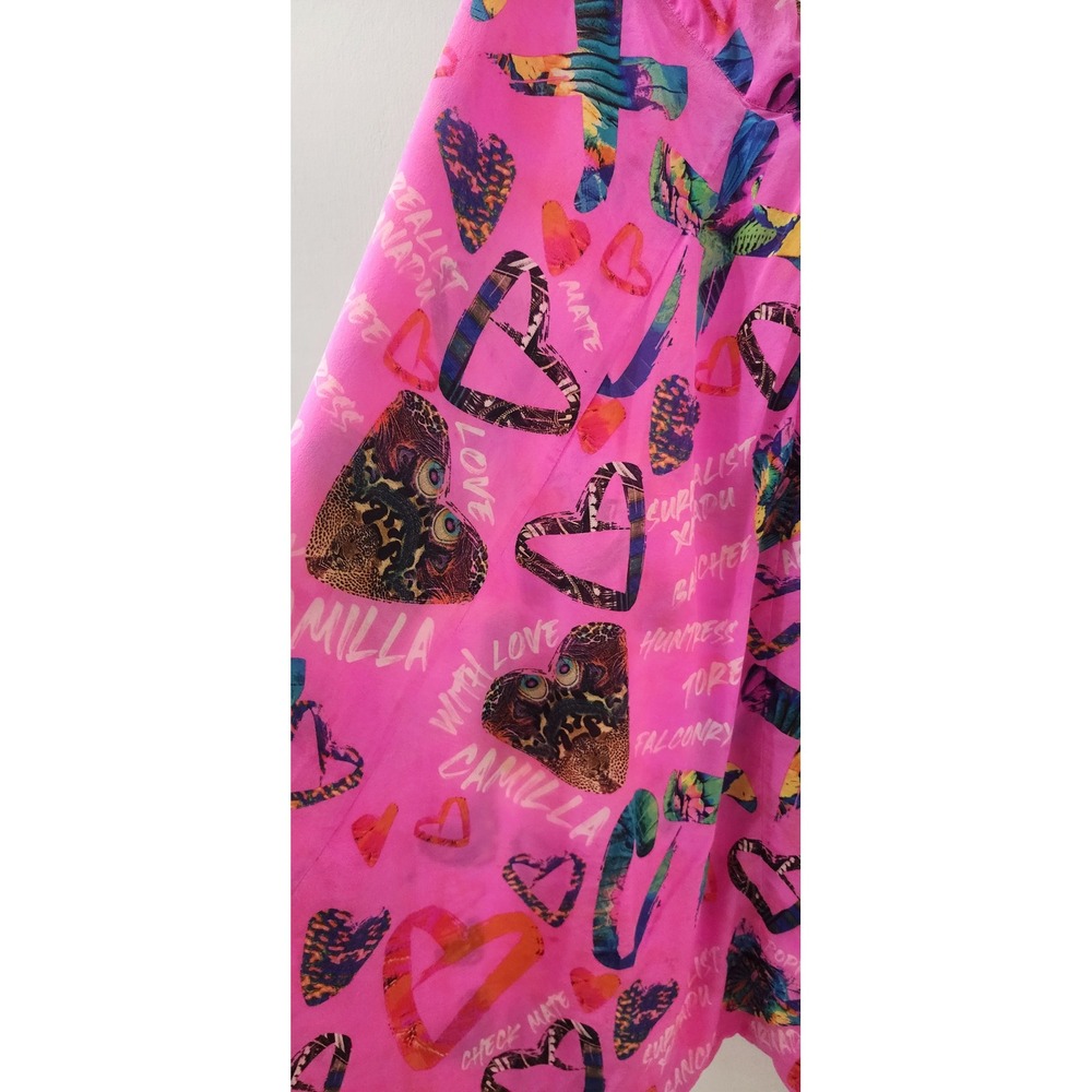 Camilla Pink Heart Leopard Print Silk sarvel trousers OS - Picture 11 of 12